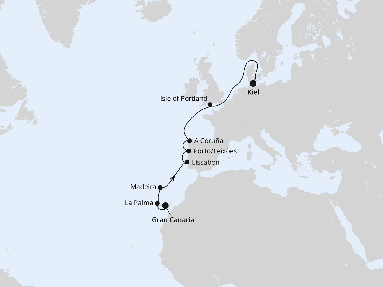 AIDA Cruises 𝞝 EUROPAS ATLANTIKKÜSTE ab Gran Canaria