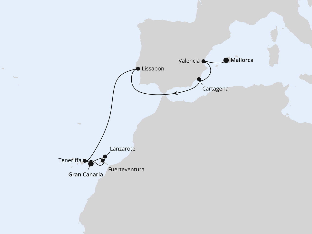 AIDA Cruises 𝞝 SPANIEN, PORTUGAL & KANAREN ab Mallorca